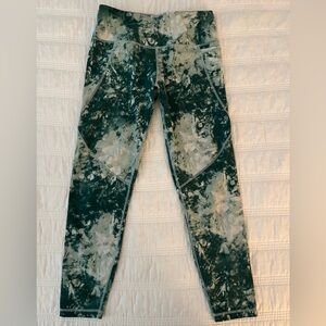 Sweaty Betty 7/8 Power Leggings—Green Tie Dye